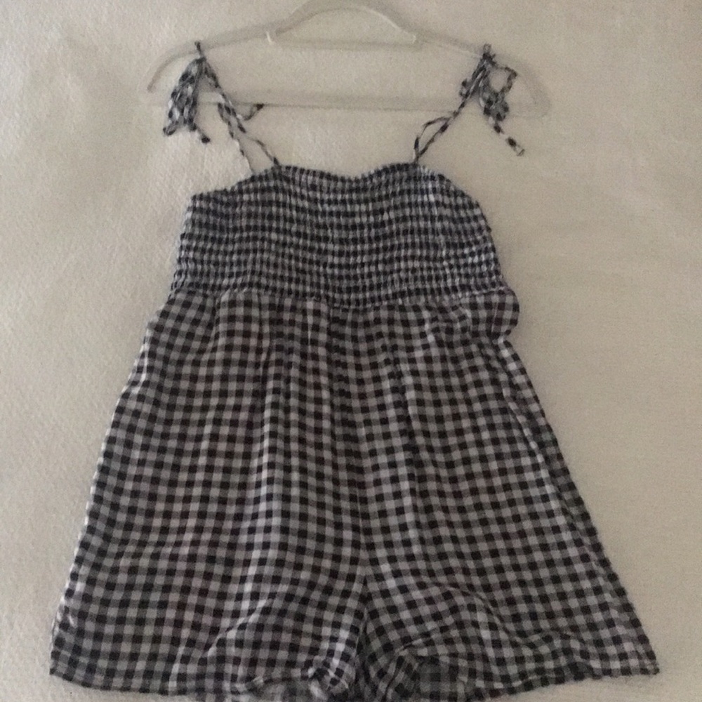 gingham romper (out from other brand)